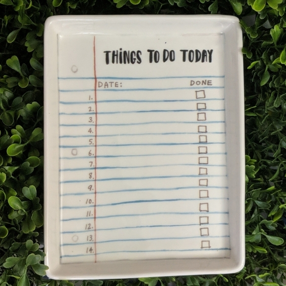 Rae Dunn Magenta Things To Do Today Tray Trinket - Picture 1 of 8